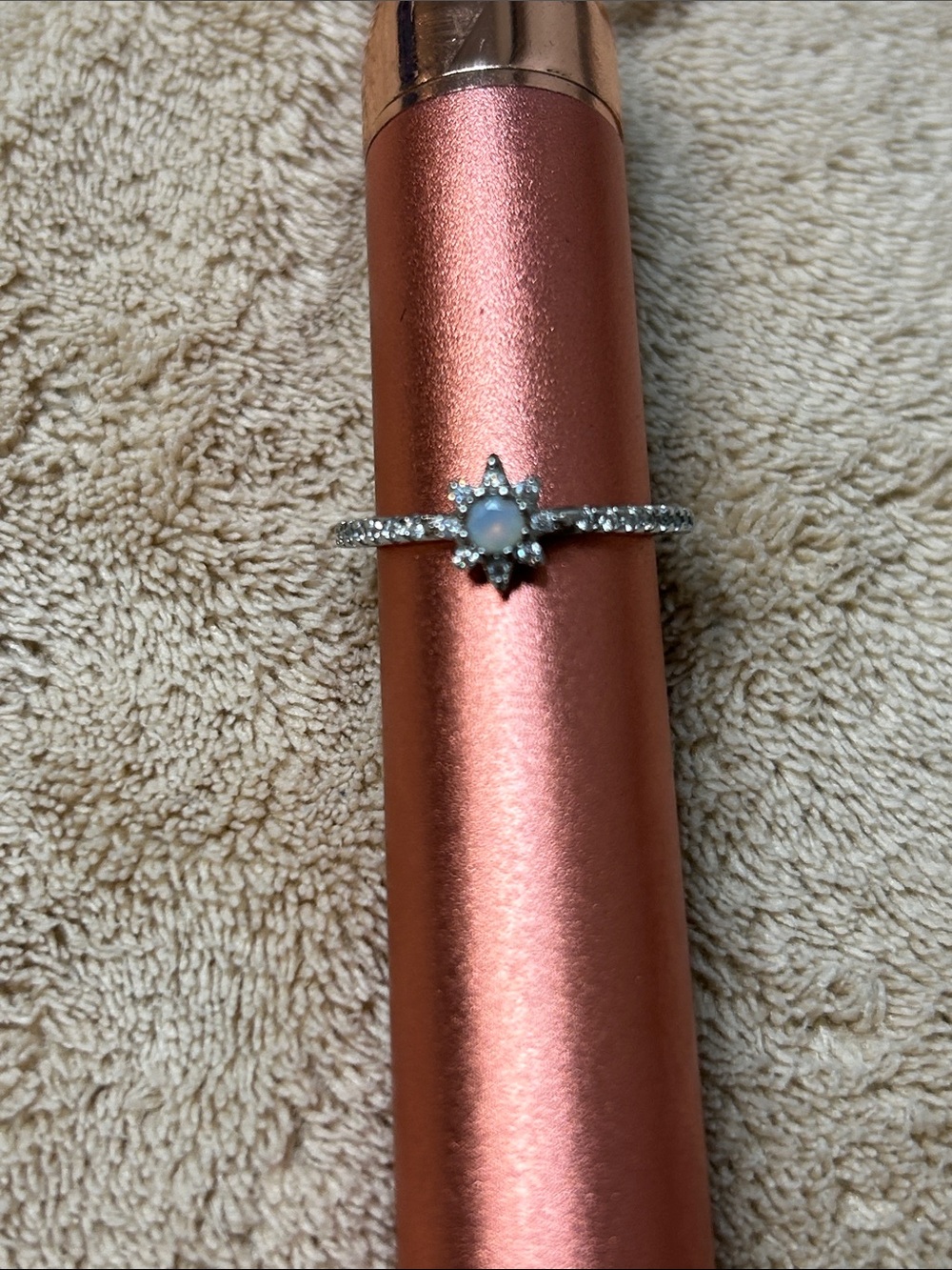 Sterling Silver Opalalite Starburst Ring